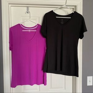 C9 Pink/Black V-Neck Dri-fit Workout Shirts BUNDLE